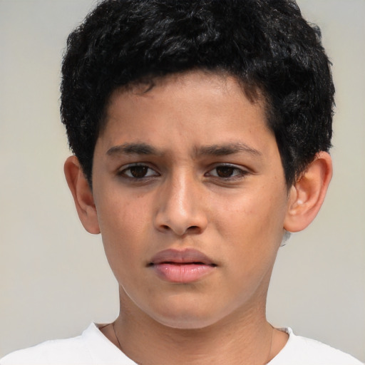 Neutral white young-adult male with short  black hair and brown eyes