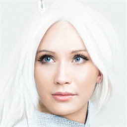 Neutral white young-adult female with medium  brown hair and blue eyes