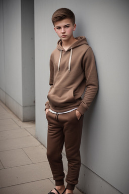 Polish teenager boy with  brown hair