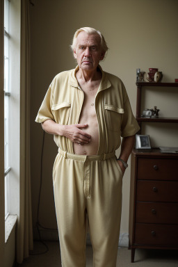 Caucasian elderly male with  blonde hair