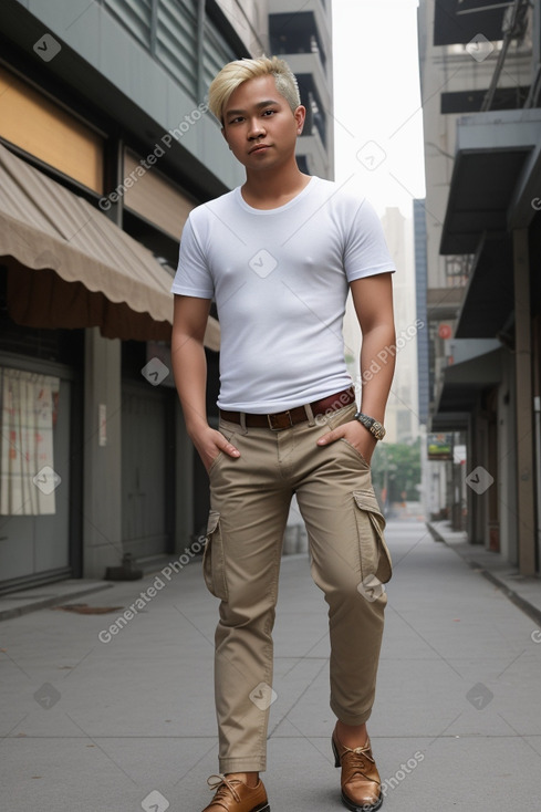 Filipino adult male with  blonde hair