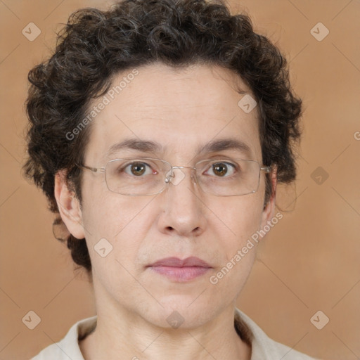 Neutral white adult male with short  brown hair and brown eyes