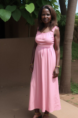 Ugandan middle-aged female with  brown hair