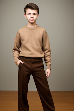 Romanian teenager boy with  brown hair