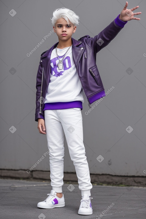 Puerto rican teenager boy with  white hair