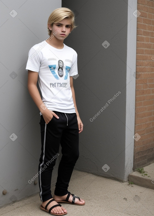 Uruguayan teenager boy with  blonde hair