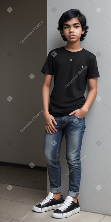 Malaysian teenager boy with  black hair