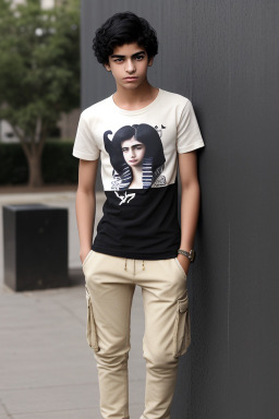 Egyptian teenager boy with  black hair