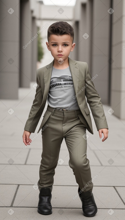 Macedonian child boy with  gray hair