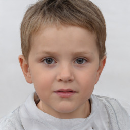 Neutral white child male with short  brown hair and brown eyes