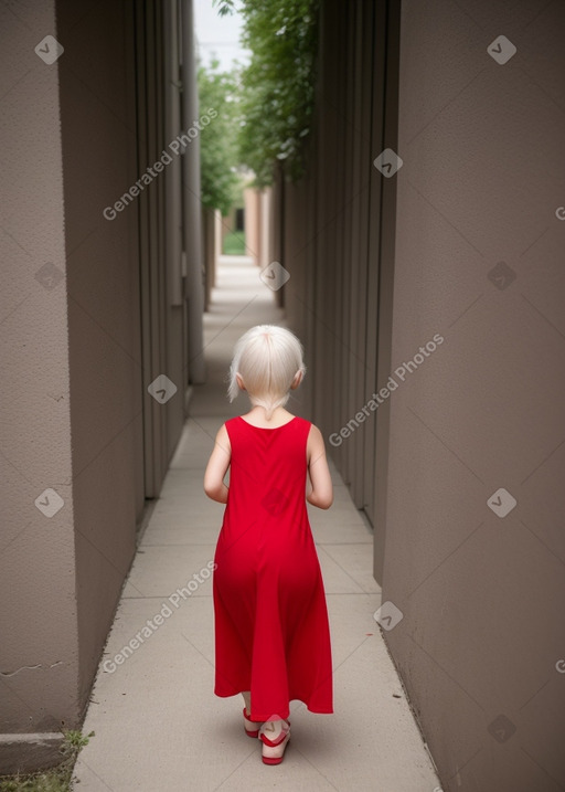 Caucasian child female with  white hair