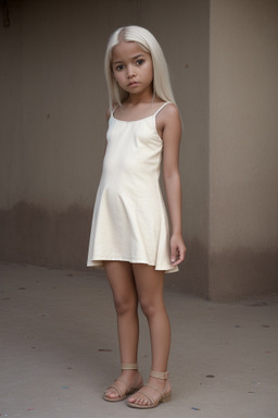 Bolivian child girl with  white hair