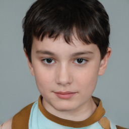 Neutral white child male with short  brown hair and brown eyes