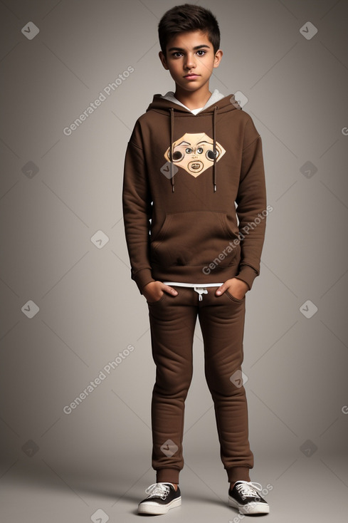 Peruvian teenager boy with  brown hair