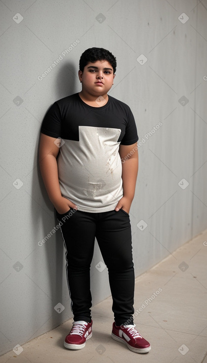 Qatari teenager boy with  black hair