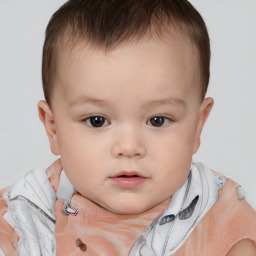 Neutral white child female with short  brown hair and brown eyes