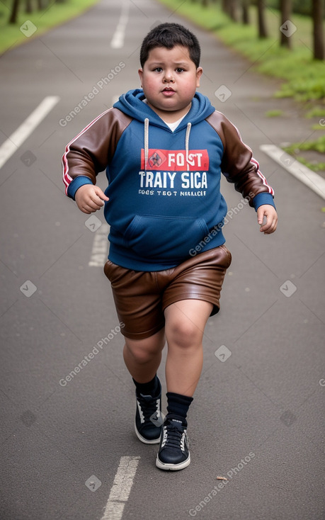 Costa rican child boy with  brown hair