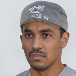 Neutral white young-adult male with short  black hair and brown eyes
