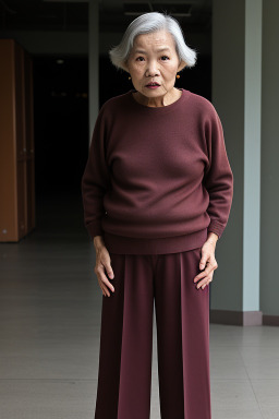 Singaporean elderly female with  brown hair