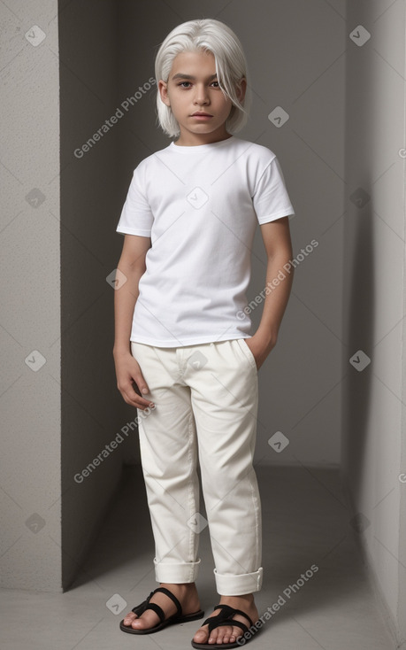 Mexican child male with  white hair