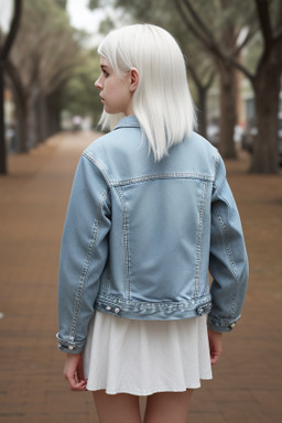 Australian young adult female with  white hair