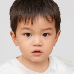 Neutral white child male with short  brown hair and brown eyes