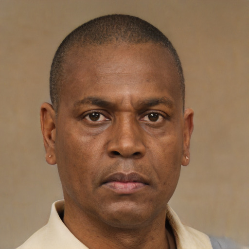 Neutral latino adult male with short  brown hair and brown eyes