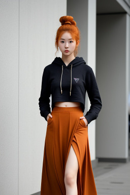 Korean young adult female with  ginger hair