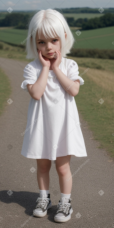 French infant girl with  white hair