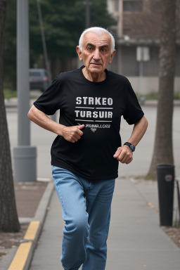 Turkish elderly male with  black hair