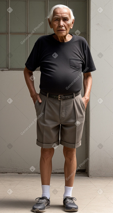 Bolivian elderly male with  black hair