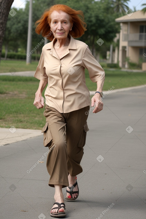 Libyan elderly female with  ginger hair