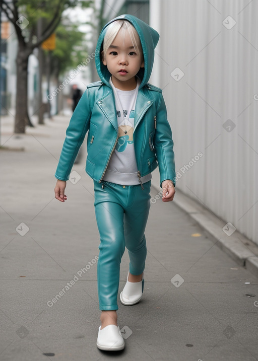 Vietnamese infant boy with  white hair