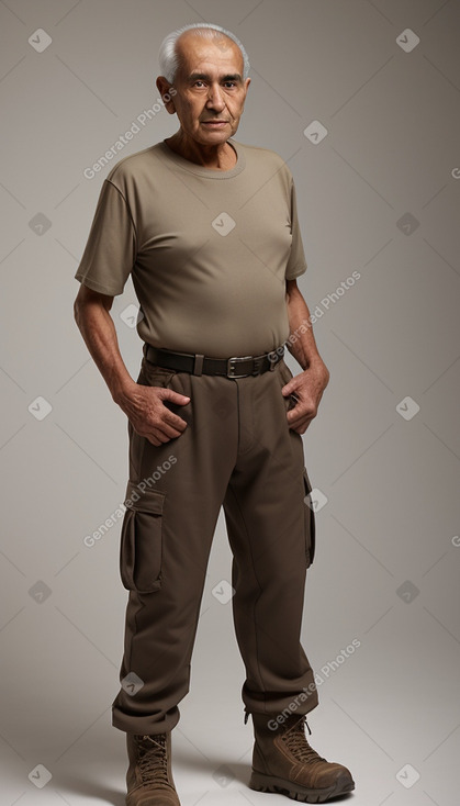 Saudi arabian elderly male with  brown hair