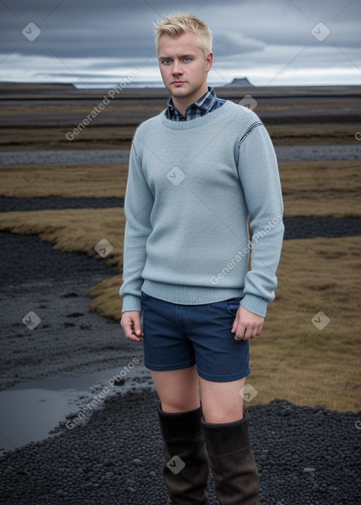 Icelandic adult male with  blonde hair