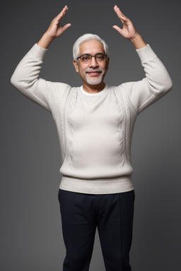 Venezuelan middle-aged male with  white hair