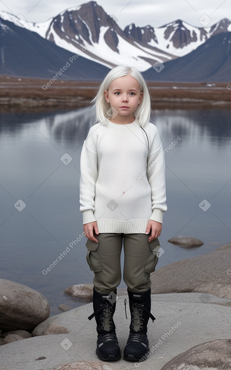 Swedish child girl with  white hair