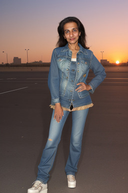 Saudi arabian middle-aged female with  brown hair