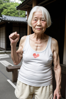 Japanese elderly female with  white hair