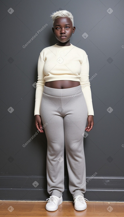 Ugandan teenager boy with  white hair