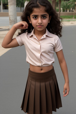 Emirati child girl with  brown hair