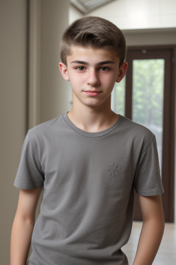 Serbian teenager boy with  gray hair