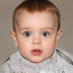 Neutral white child female with short  brown hair and blue eyes