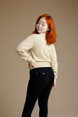 South korean teenager girl with  ginger hair