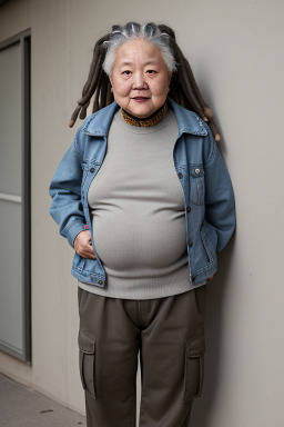 Korean elderly female with  gray hair