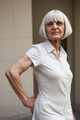 Azerbaijani elderly female with  white hair