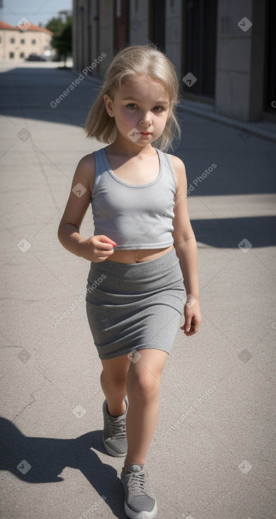 Croatian child girl with  gray hair