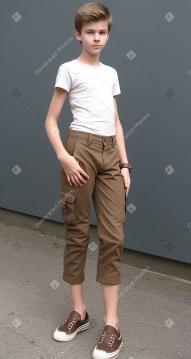 German teenager boy with  brown hair