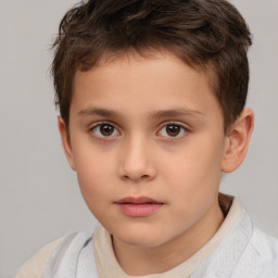 Neutral white child male with short  brown hair and brown eyes