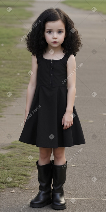 Caucasian child female with  black hair